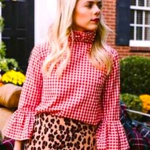 Elizabeth Wilson Designs red gingham ruffled top